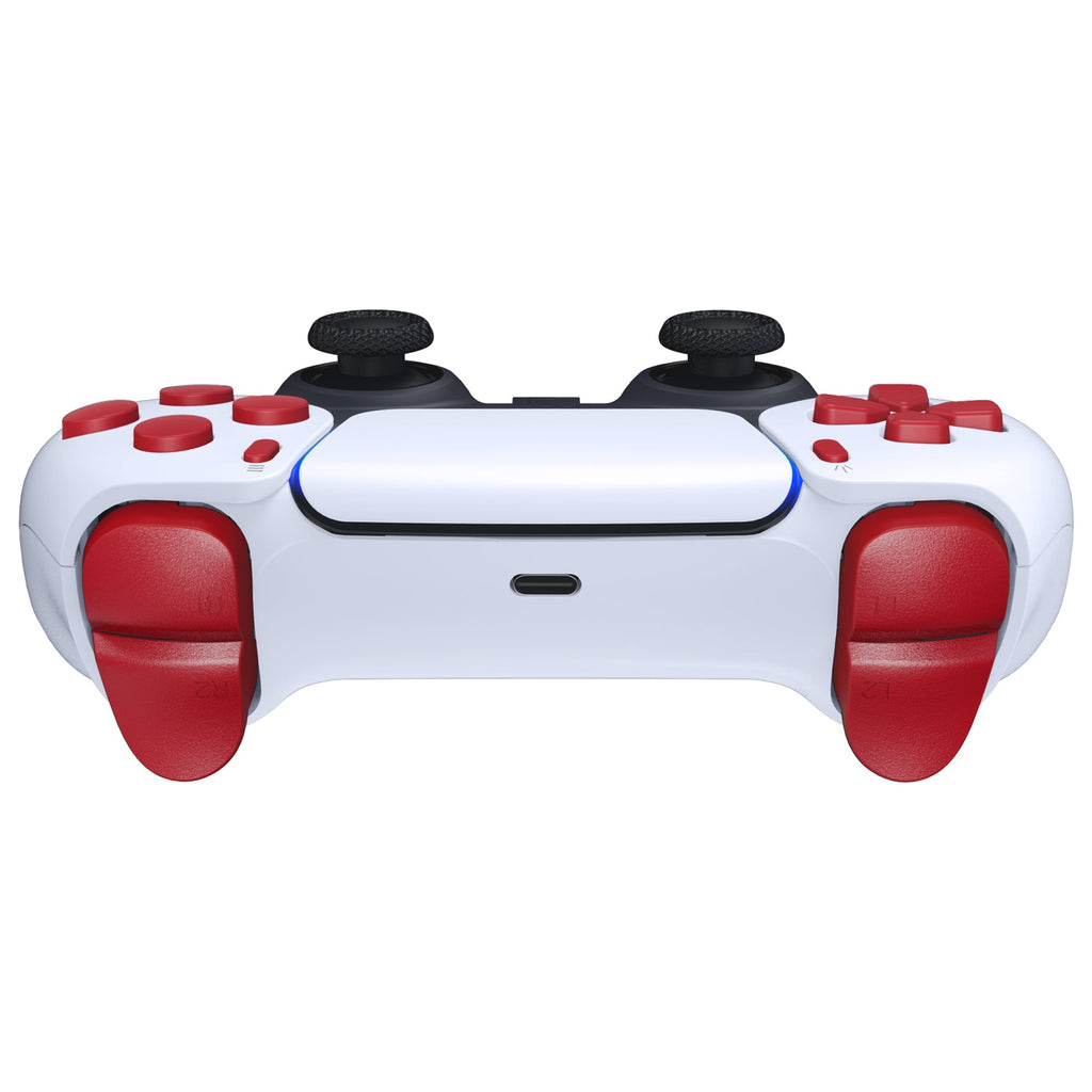 eXtremeRate Replacement Full Set Buttons Compatible with PS5 Controller BDM-030/040/050/060 - Passion Red eXtremeRate