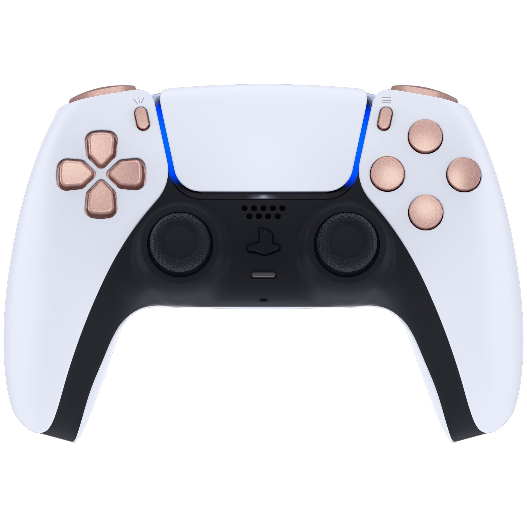 eXtremeRate Replacement Full Set Buttons Compatible with PS5 Controller BDM-030/040/050/060 - Metallic Rose Gold eXtremeRate
