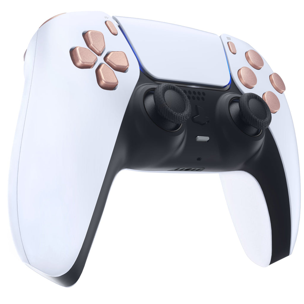 eXtremeRate Replacement Full Set Buttons Compatible with PS5 Controller BDM-030/040/050/060 - Metallic Rose Gold eXtremeRate