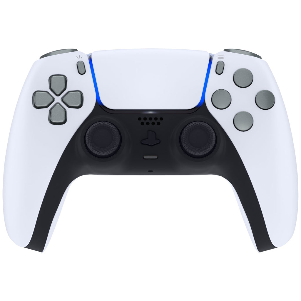 eXtremeRate Replacement Full Set Buttons Compatible with PS5 Controller BDM-030/040/050/060 - Metallic Steel Gray eXtremeRate