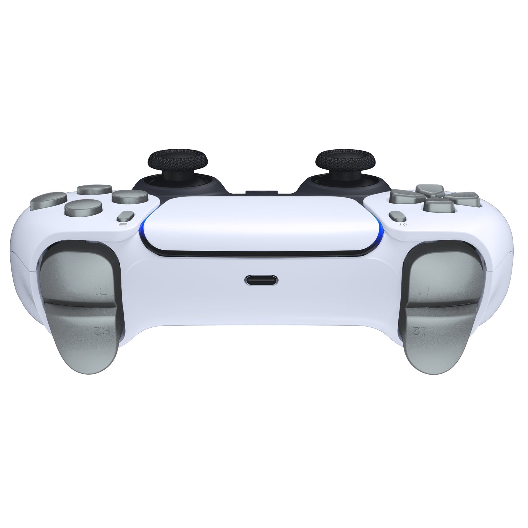 eXtremeRate Replacement Full Set Buttons Compatible with PS5 Controller BDM-030/040/050/060 - Metallic Steel Gray eXtremeRate