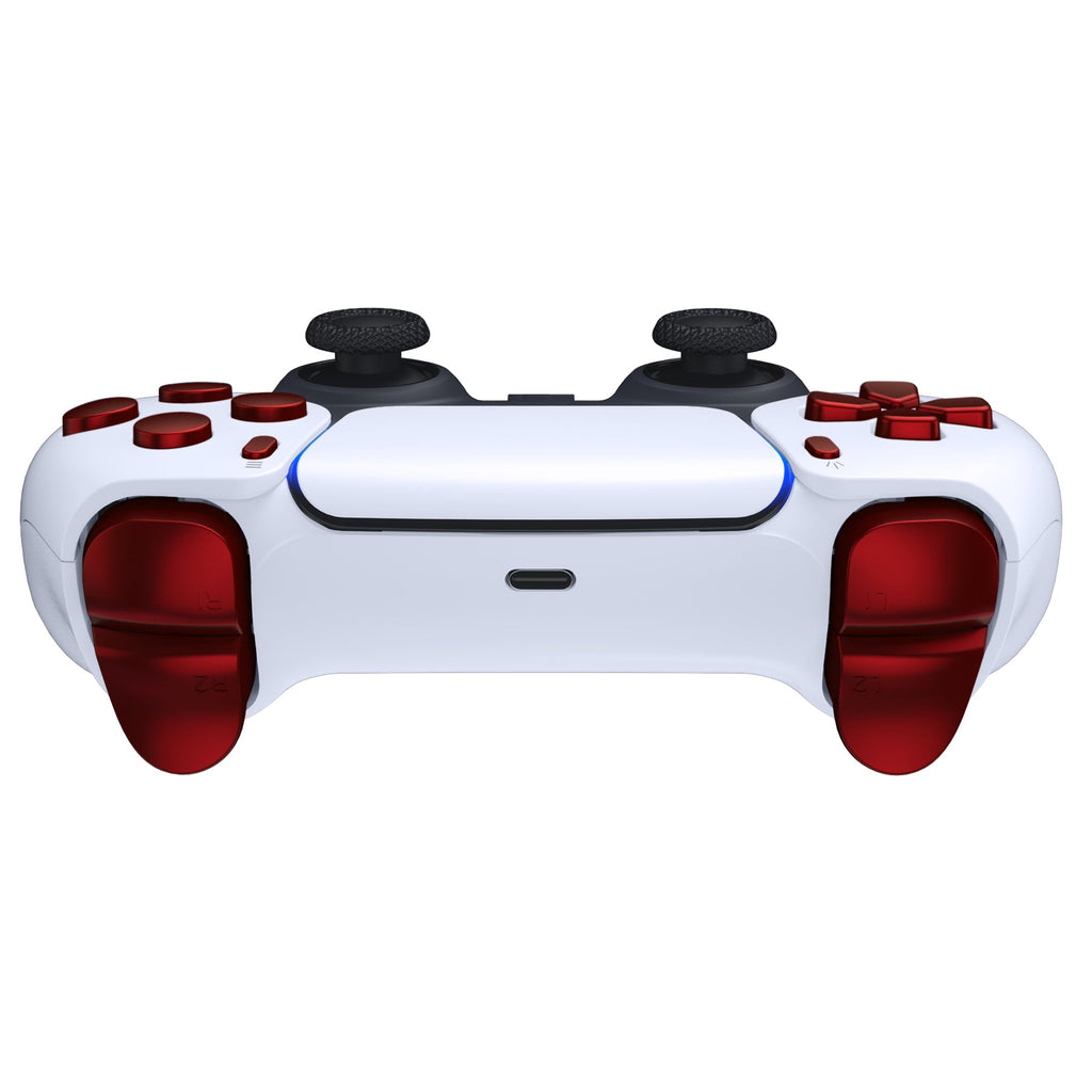 eXtremeRate Replacement Full Set Buttons Compatible with PS5 Controller BDM-030/040/050/060 - Scarlet Red eXtremeRate