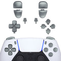 eXtremeRate Replacement Full Set Buttons Compatible with PS5 Controller BDM-030/040/050/060 - Metallic Steel Gray eXtremeRate