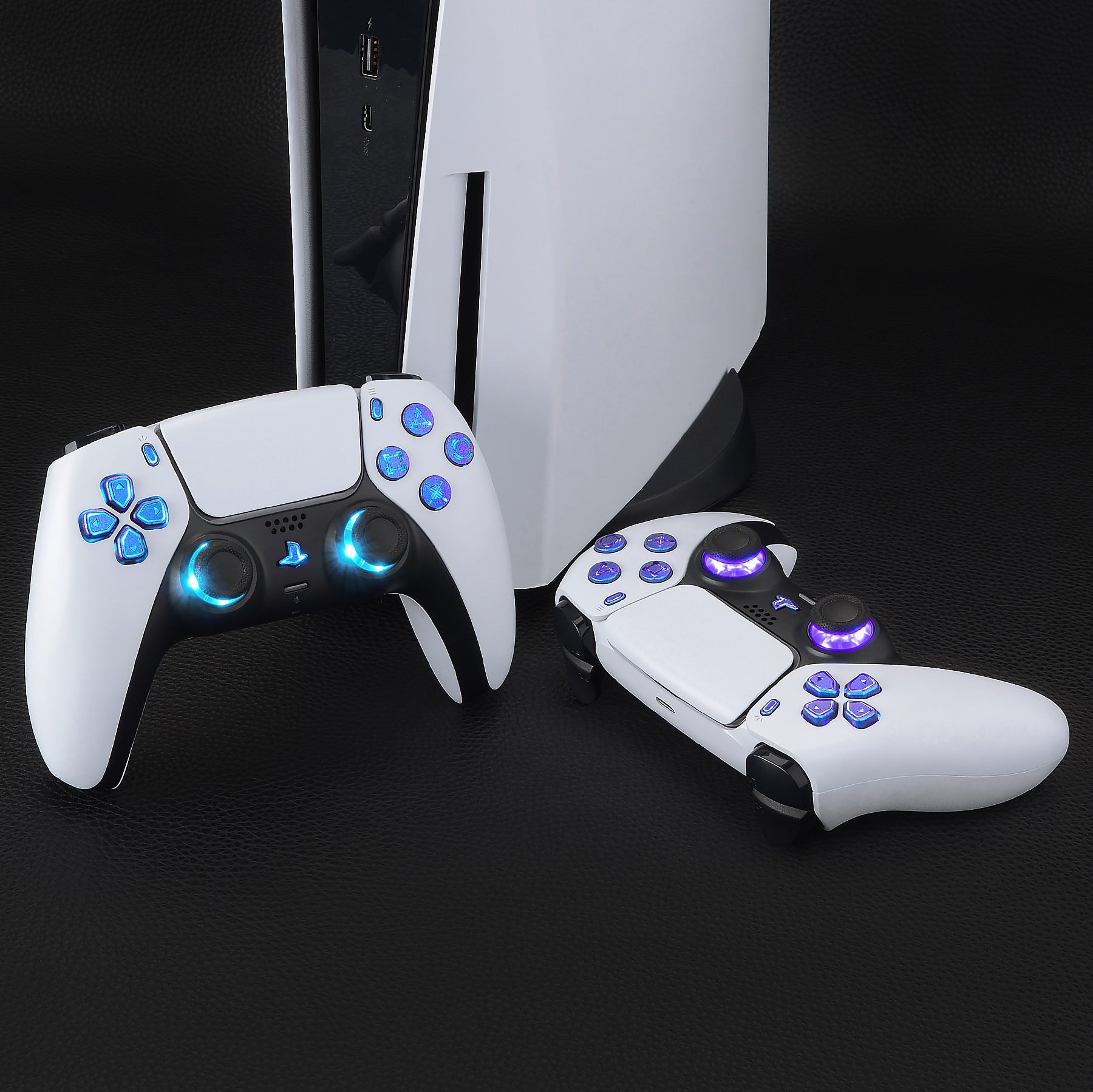 eXtremeRate Multi-Colors Luminated Buttons DTF V3 LED Kit for PS5 Controller BDM-030/040/050 - Chameleon Purple Blue eXtremeRate