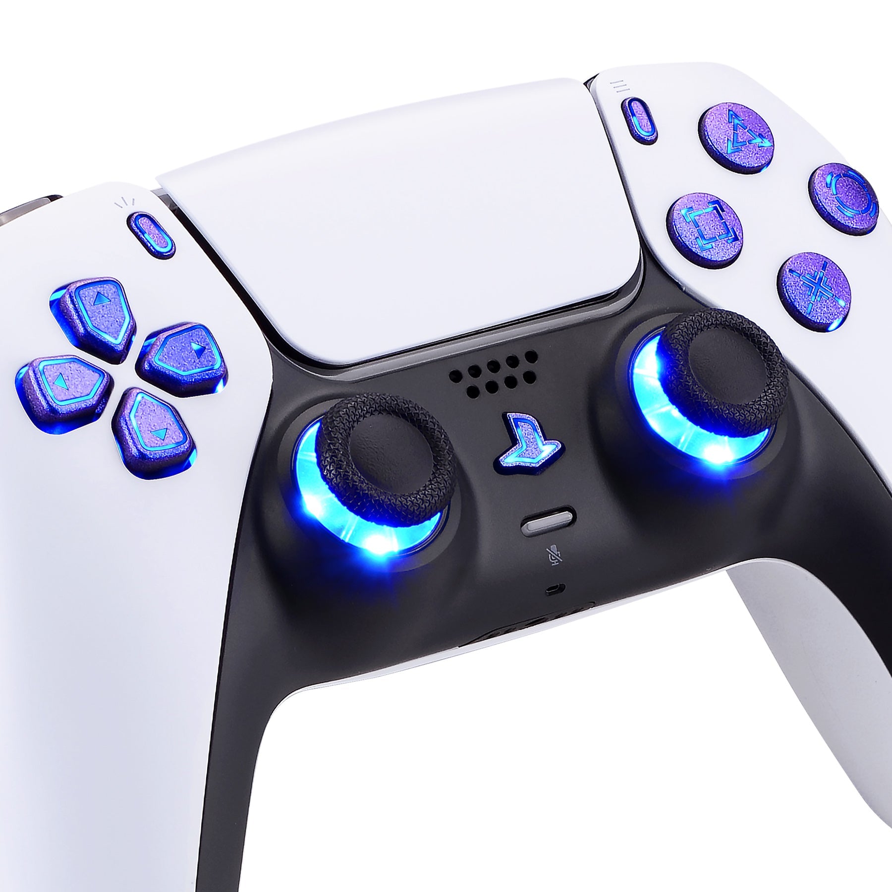 eXtremeRate Multi-Colors Luminated Buttons DTF V3 LED Kit for PS5 Controller BDM-030/040/050 - Chameleon Purple Blue eXtremeRate
