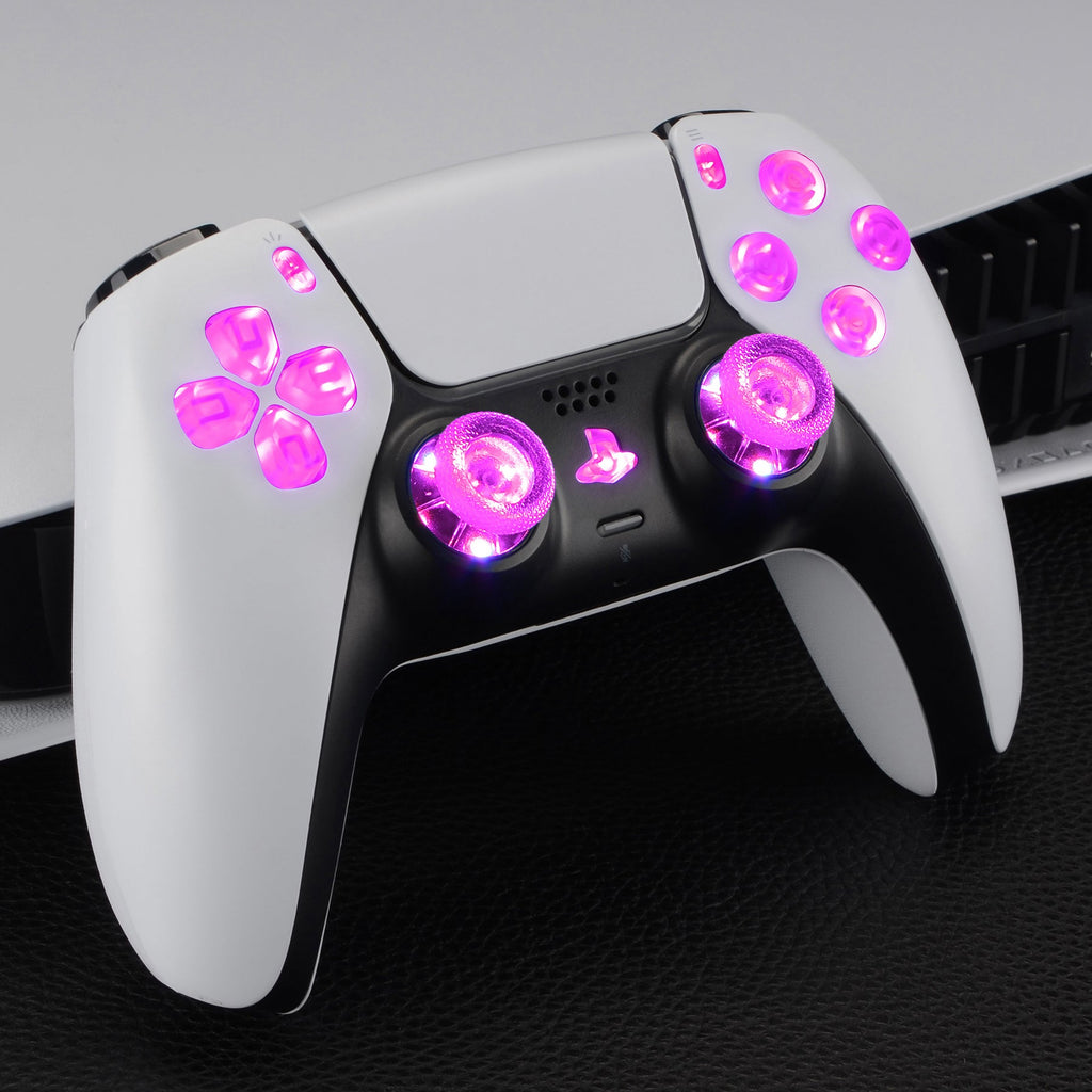 eXtremeRate Multi-Colors Luminated Buttons DTF V3 LED Kit for PS5 Controller BDM-030/040/050 - Clear eXtremeRate