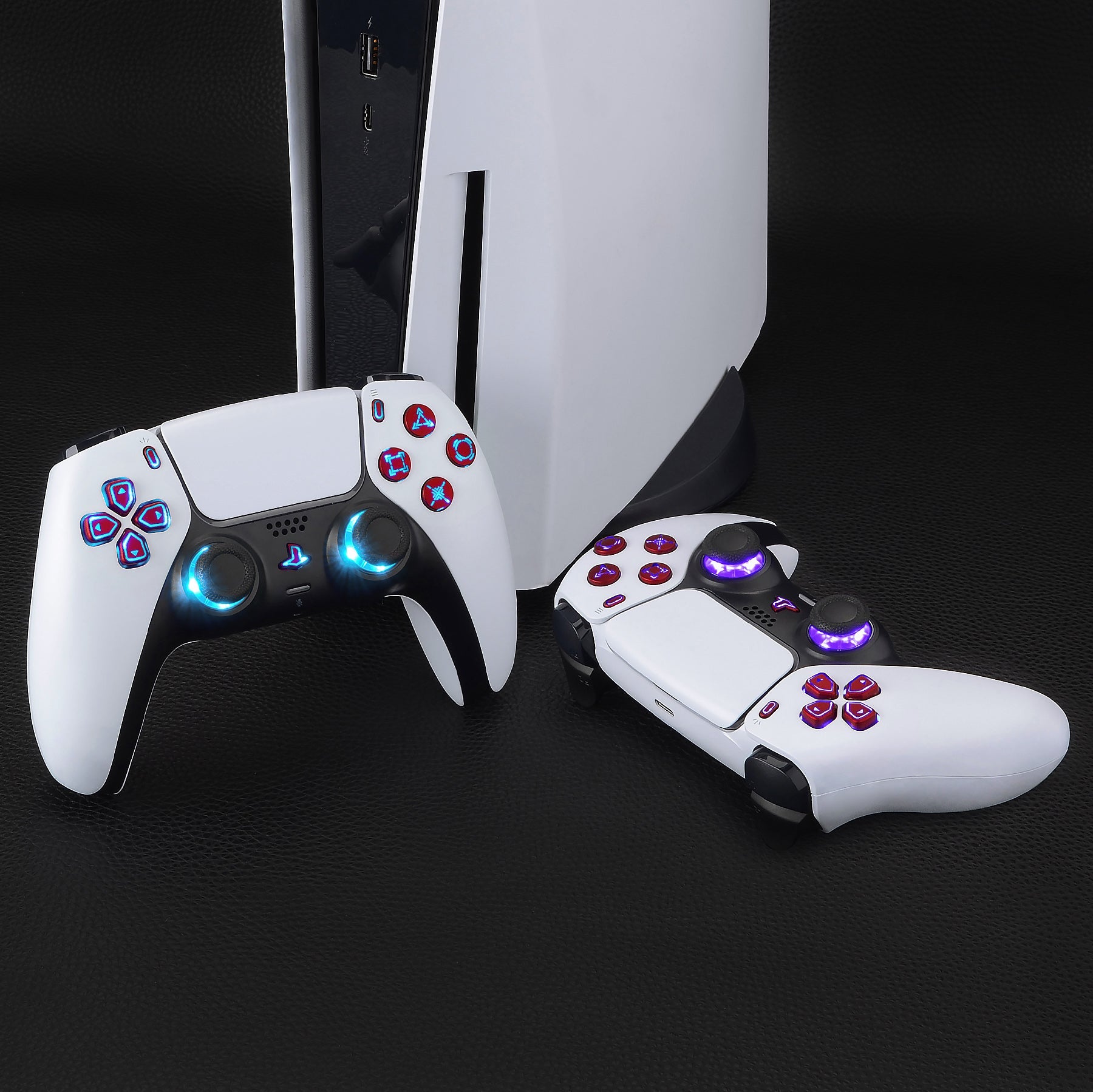 eXtremeRate Multi-Colors Luminated Buttons DTF V3 LED Kit for PS5 Controller BDM-030/040/050 - Scarlet Red eXtremeRate