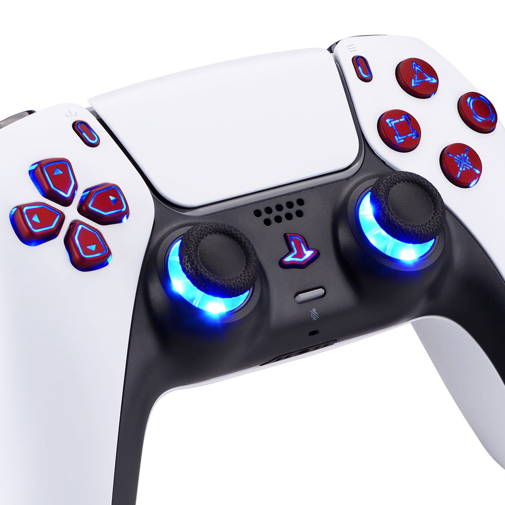 eXtremeRate Multi-Colors Luminated Buttons DTF V3 LED Kit for PS5 Controller BDM-030/040/050 - Scarlet Red eXtremeRate