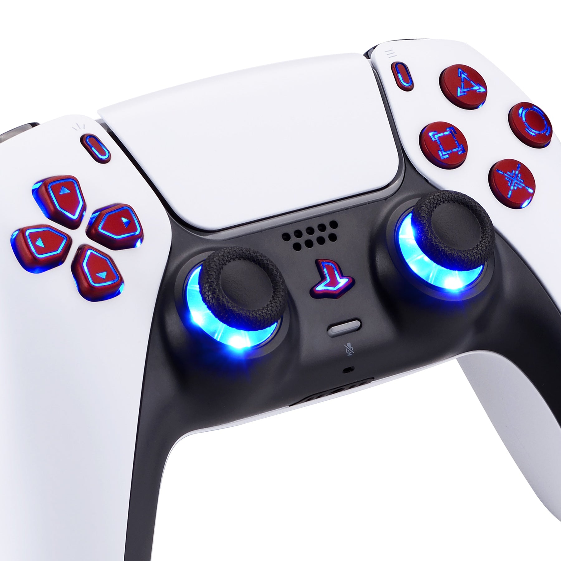 eXtremeRate Multi-Colors Luminated Buttons DTF V3 LED Kit for PS5 Controller BDM-030/040/050 - Scarlet Red eXtremeRate