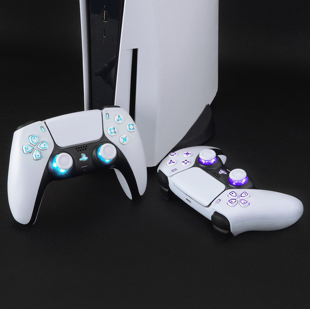 eXtremeRate Multi-Colors Luminated Buttons DTF V3 LED Kit for PS5 Controller BDM-030/040/050 - White eXtremeRate
