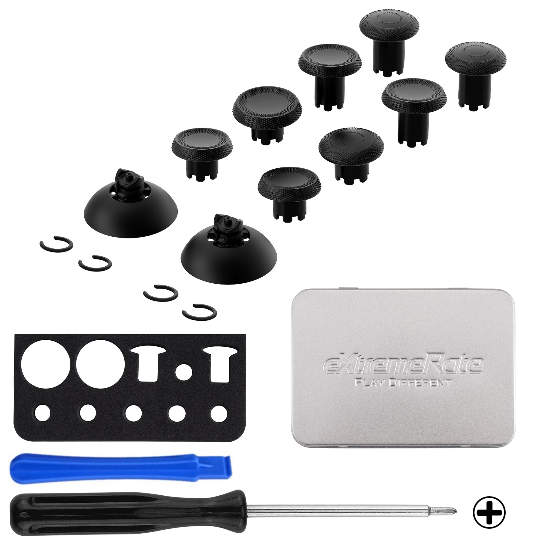 eXtremeRate ThumbsGear V3 Interchangeable Ergonomic Thumbstick for PS5 & PS4 Controller - Black eXtremeRate