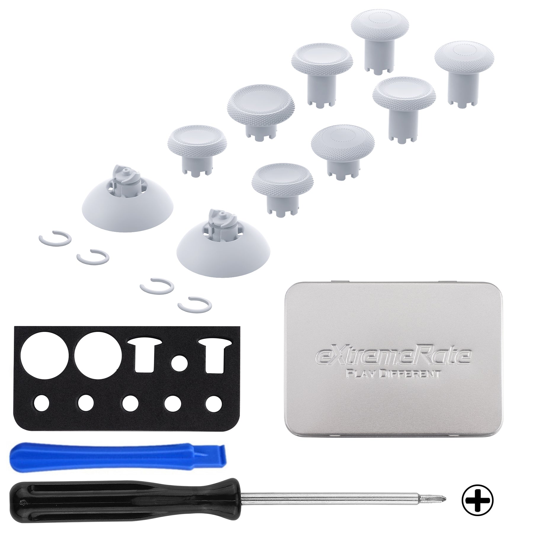eXtremeRate ThumbsGear V3 Interchangeable Ergonomic Thumbstick for PS5 & PS4 Controller - Original White eXtremeRate