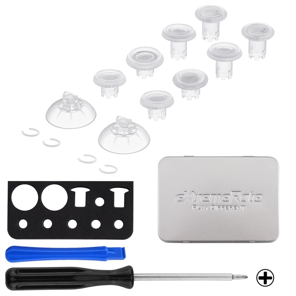 eXtremeRate ThumbsGear V3 Interchangeable Ergonomic Thumbstick for PS5 & PS4 Controller - Clear eXtremeRate