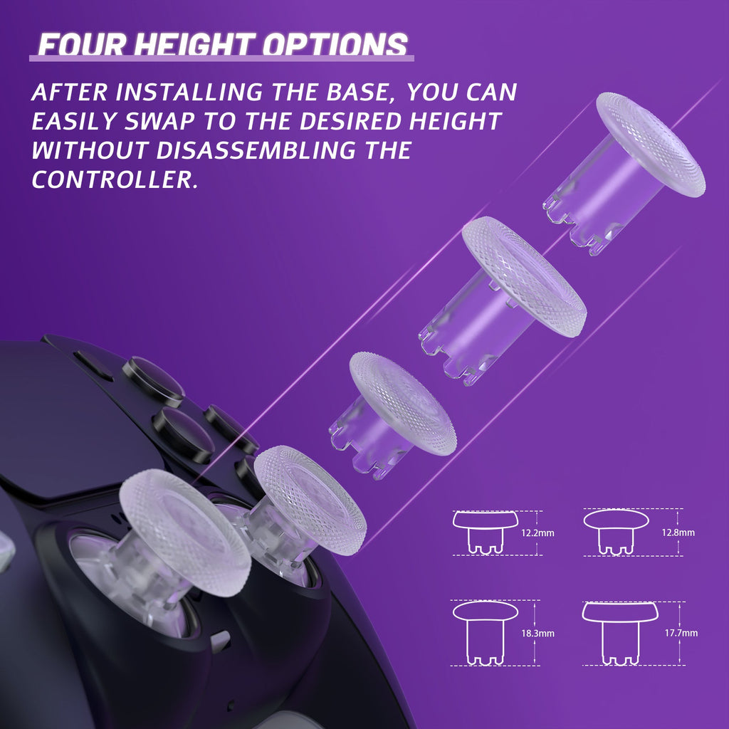 eXtremeRate ThumbsGear V3 Interchangeable Ergonomic Thumbstick for PS5 & PS4 Controller - Clear eXtremeRate