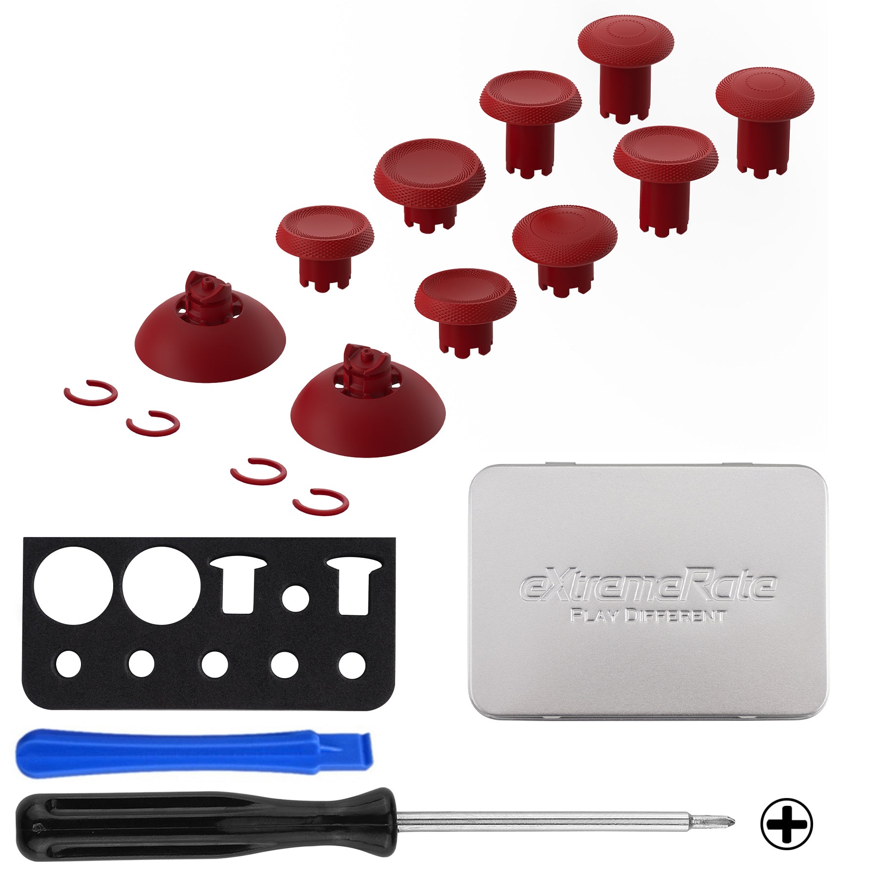 eXtremeRate ThumbsGear V3 Interchangeable Ergonomic Thumbstick for PS5 & PS4 Controller - Carmine Red eXtremeRate