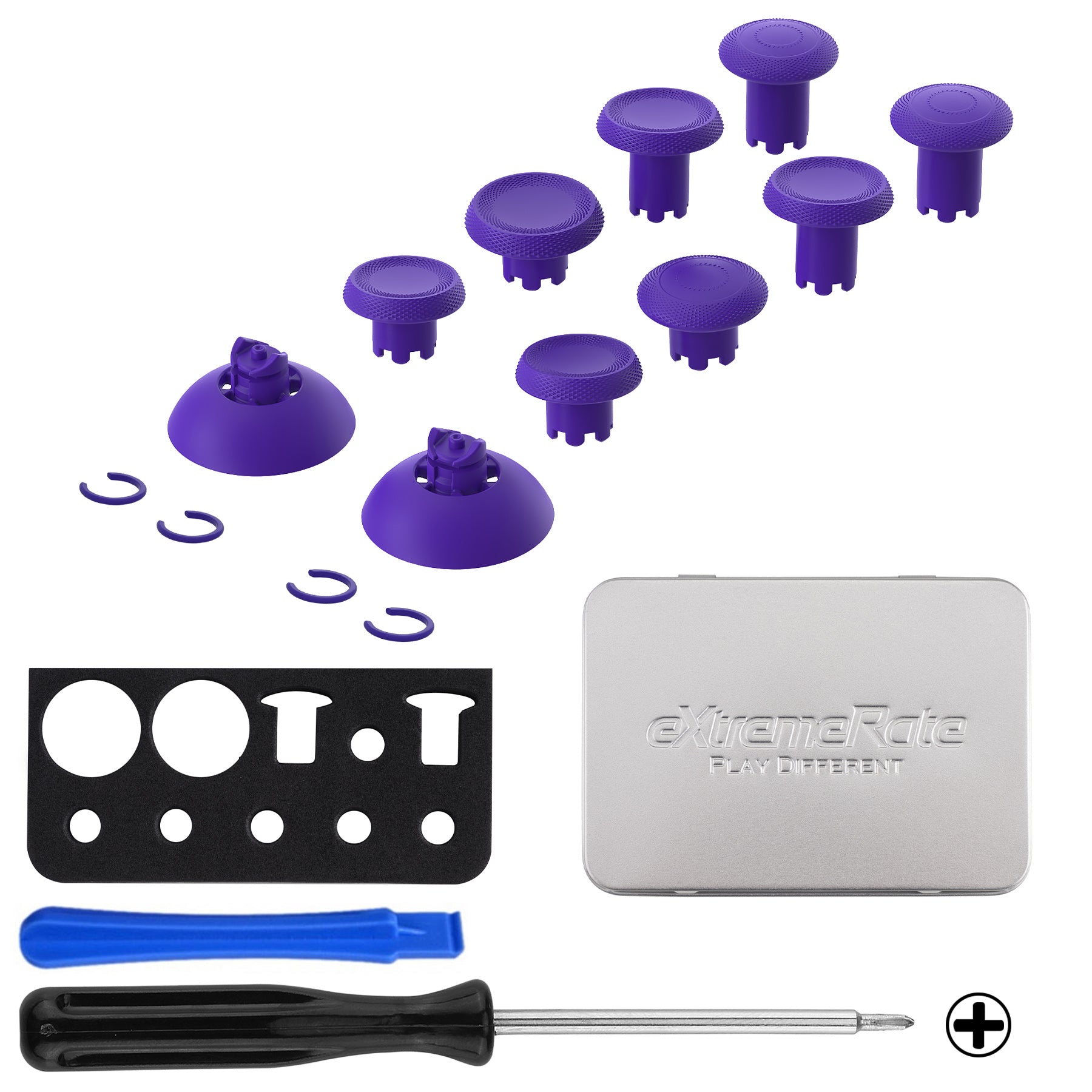 eXtremeRate ThumbsGear V3 Interchangeable Ergonomic Thumbstick for PS5 & PS4 Controller - Purple eXtremeRate