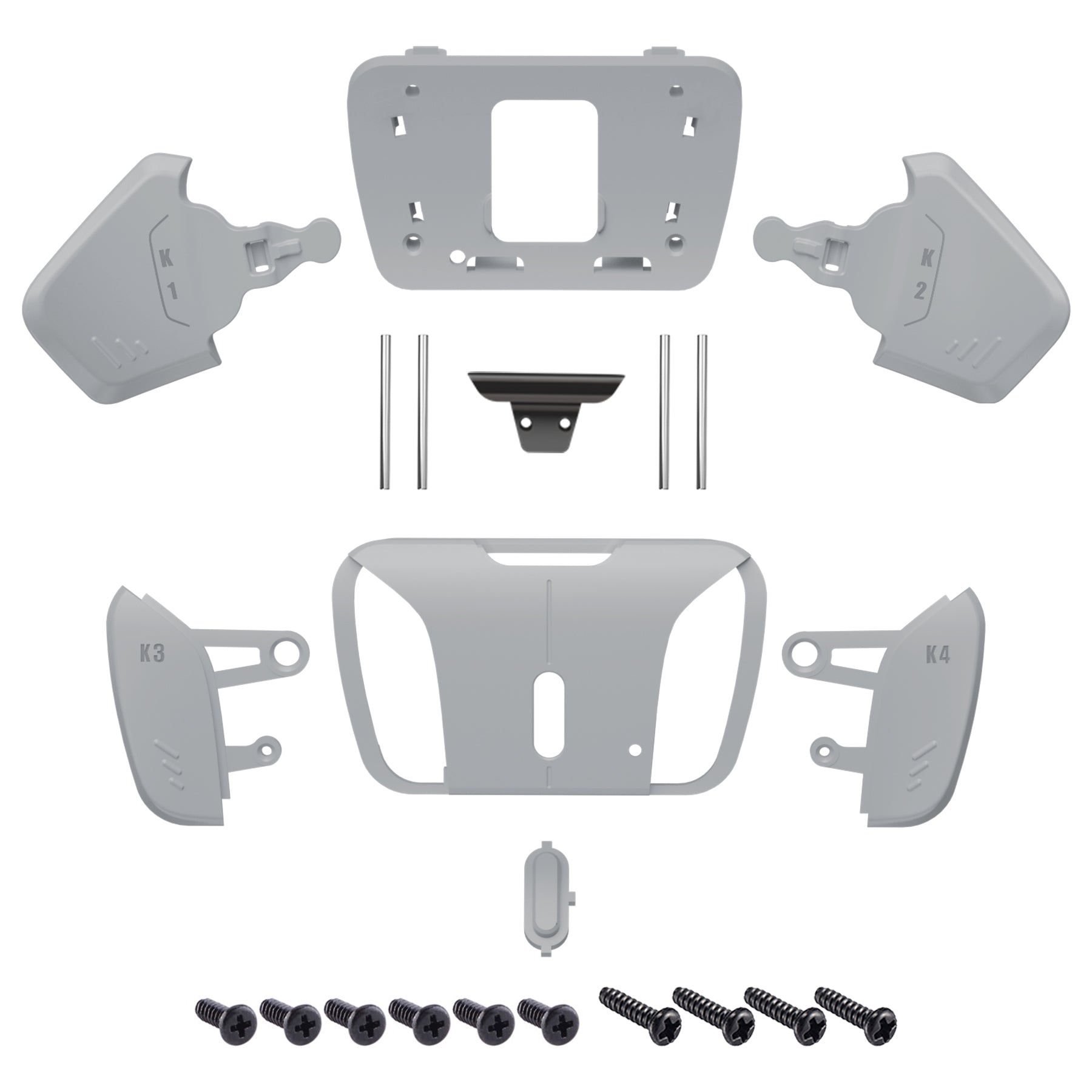 eXtremeRate Replacement Redesigned K1 K2 K3 K4 Back Buttons Housing Shell for eXtremeRate RISE4 Remap Kit, Compatible with PS5 Controller - New Hope Gray eXtremeRate