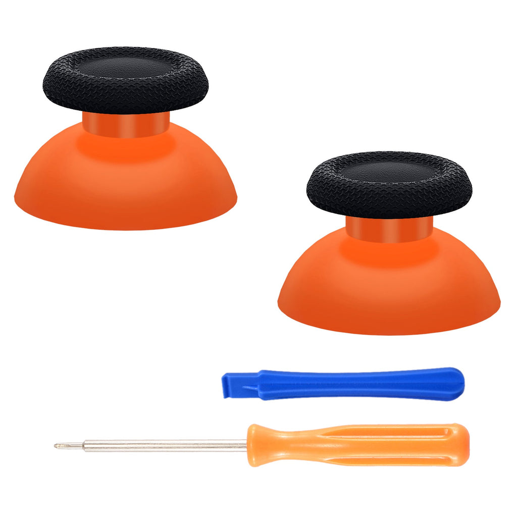 eXtremeRate Replacement Dual-Color Thumbsticks Analog Stick Joystick Compatible with PS5 & PS4 All Model Controller - Orange & Black eXtremeRate