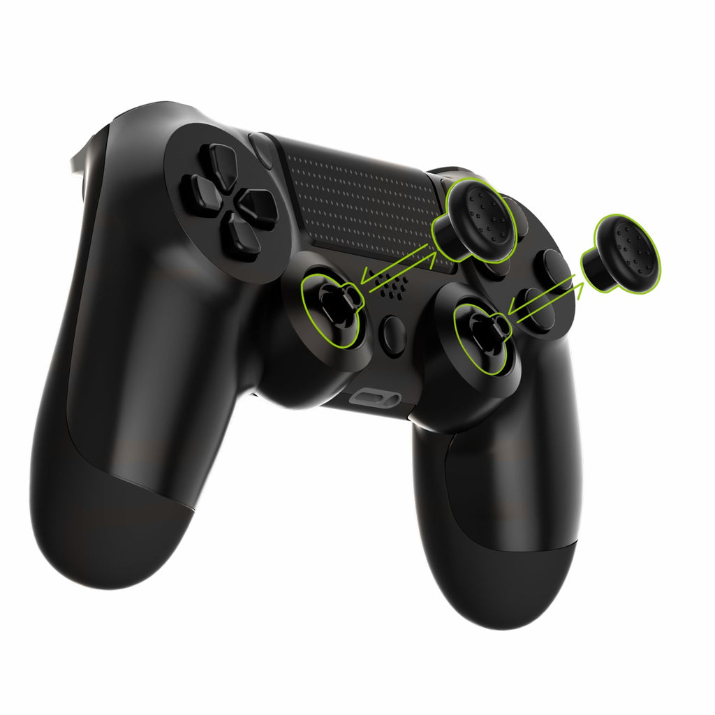 eXtremeRate ThumbsGear Interchangeable Ergonomic Thumbstick with 3 Height Domed and Concave Grips Adjustable Joystick for PS5 & PS4 Controller - Black eXtremeRate