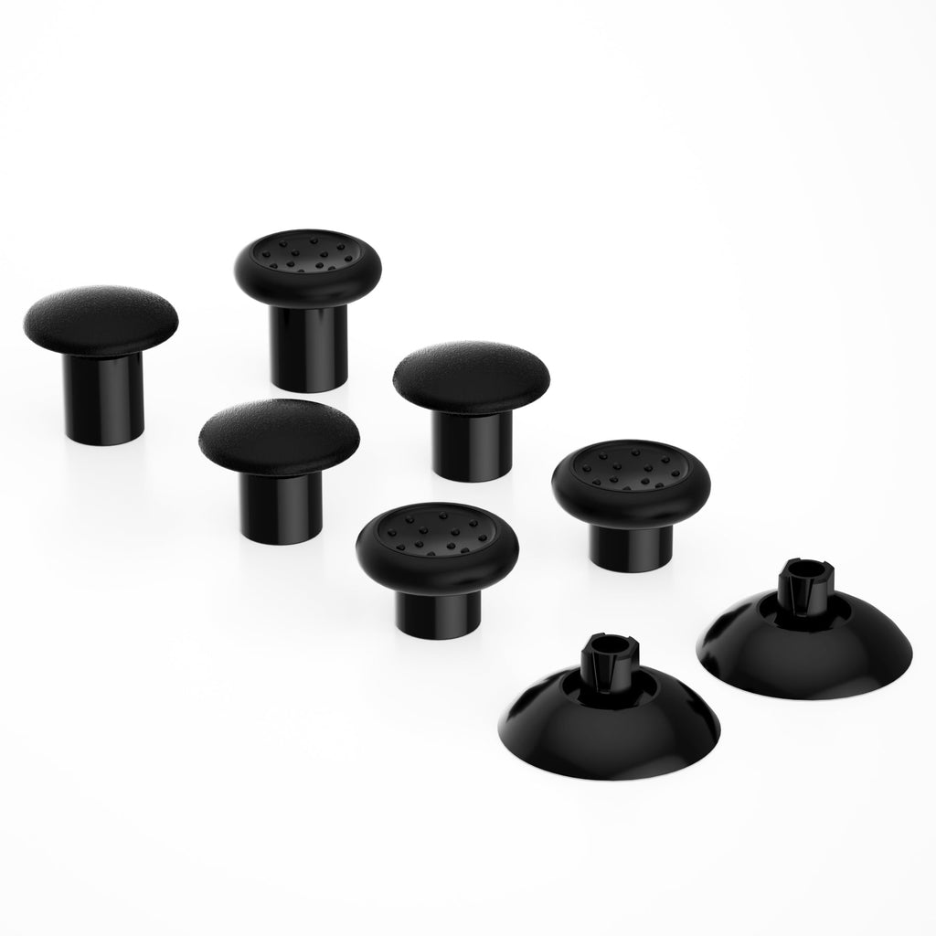eXtremeRate ThumbsGear Interchangeable Ergonomic Thumbstick with 3 Height Domed and Concave Grips Adjustable Joystick for PS5 & PS4 Controller - Black eXtremeRate