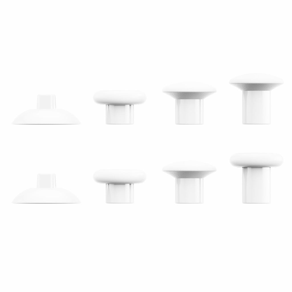 eXtremeRate ThumbsGear Interchangeable Ergonomic Thumbstick with 3 Height Domed and Concave Grips Adjustable Joystick for PS5 & PS4 Controller - White eXtremeRate