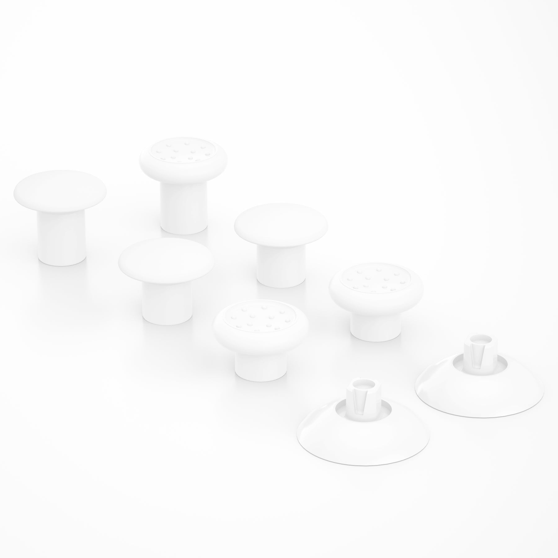 eXtremeRate ThumbsGear Interchangeable Ergonomic Thumbstick with 3 Height Domed and Concave Grips Adjustable Joystick for PS5 & PS4 Controller - White eXtremeRate