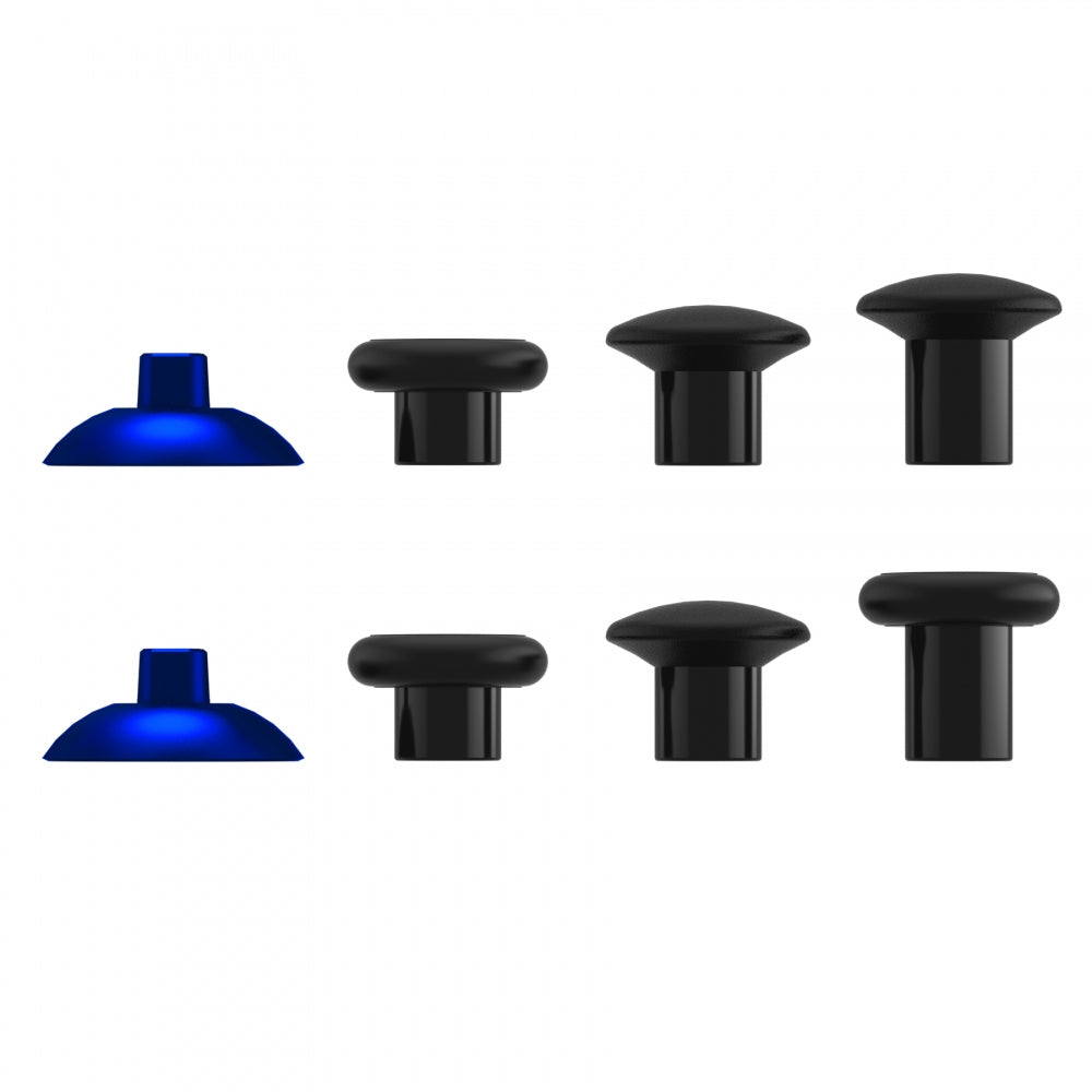 eXtremeRate ThumbsGear Interchangeable Ergonomic Thumbstick with 3 Height Domed and Concave Grips Adjustable Joystick for PS5 & PS4 Controller - Chrome Blue & Black eXtremeRate