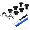 eXtremeRate ThumbsGear Interchangeable Ergonomic Thumbstick with 3 Height Domed and Concave Grips Adjustable Joystick for PS5 & PS4 Controller - Chrome Glossy Silver & Black eXtremeRate