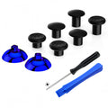 eXtremeRate ThumbsGear Interchangeable Ergonomic Thumbstick with 3 Height Domed and Concave Grips Adjustable Joystick for PS5 & PS4 Controller - Chrome Glossy Blue & Black eXtremeRate