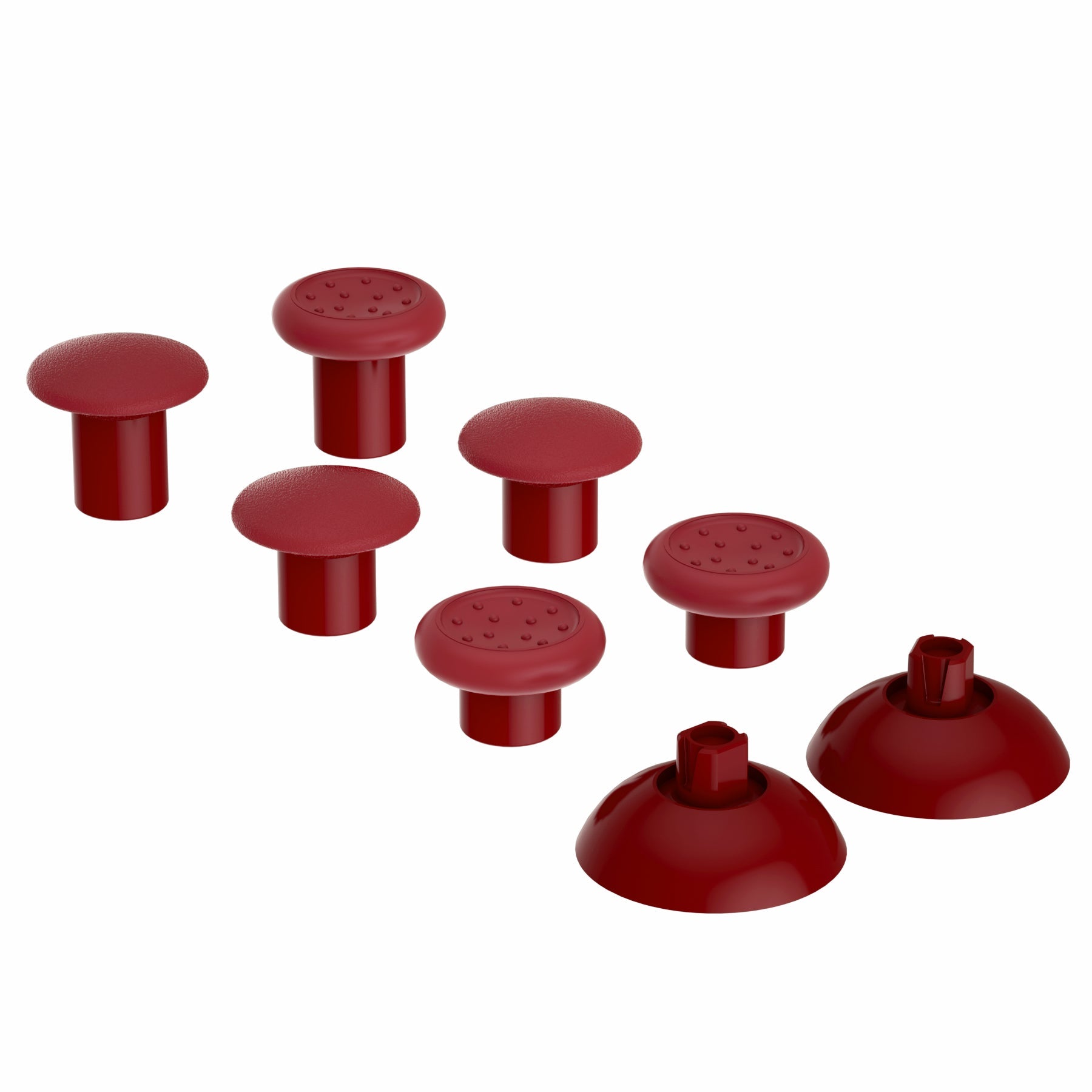 eXtremeRate ThumbsGear Interchangeable Ergonomic Thumbstick with 3 Height Domed and Concave Grips Adjustable Joystick for PS5 & PS4 Controller - Carmine Red eXtremeRate