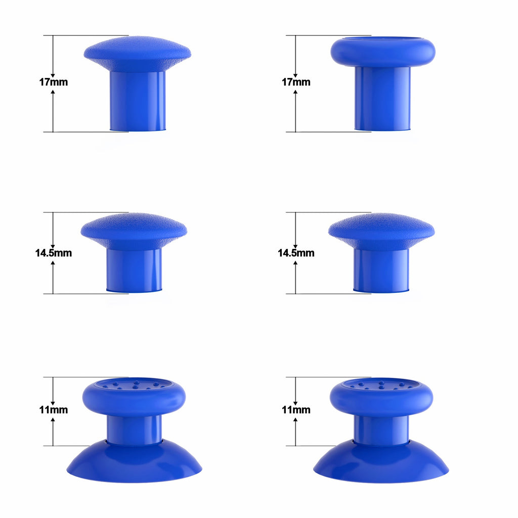 eXtremeRate ThumbsGear Interchangeable Ergonomic Thumbstick with 3 Height Domed and Concave Grips Adjustable Joystick for PS5 & PS4 Controller - Blue eXtremeRate