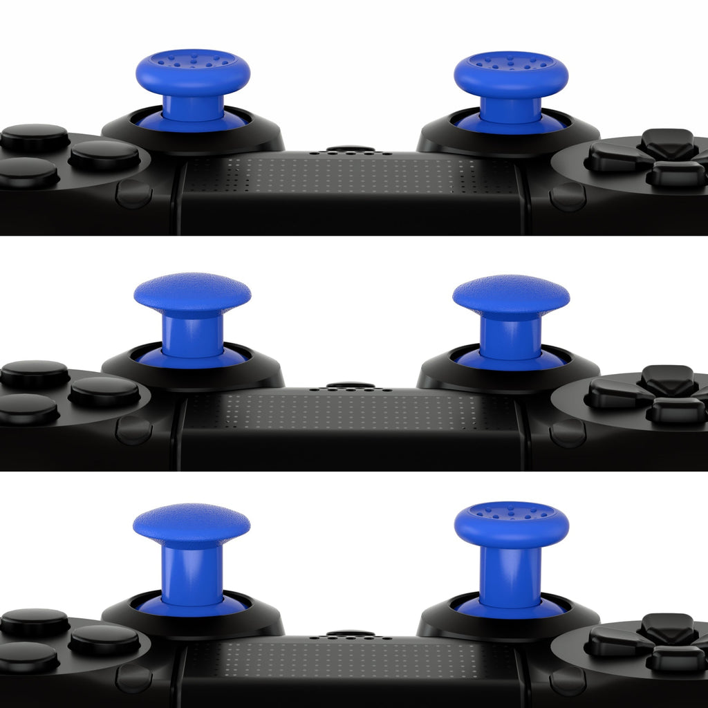 eXtremeRate ThumbsGear Interchangeable Ergonomic Thumbstick with 3 Height Domed and Concave Grips Adjustable Joystick for PS5 & PS4 Controller - Blue eXtremeRate