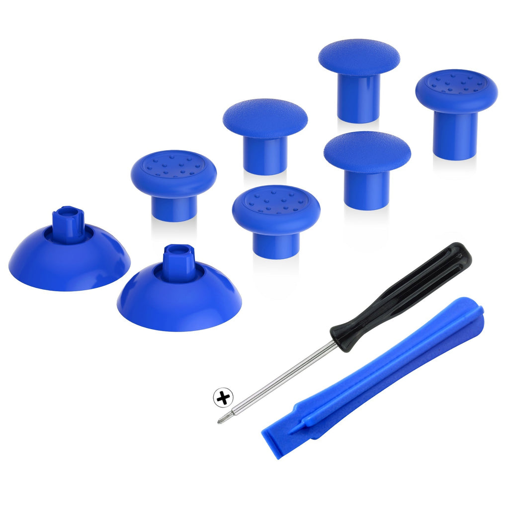 eXtremeRate ThumbsGear Interchangeable Ergonomic Thumbstick with 3 Height Domed and Concave Grips Adjustable Joystick for PS5 & PS4 Controller - Blue eXtremeRate