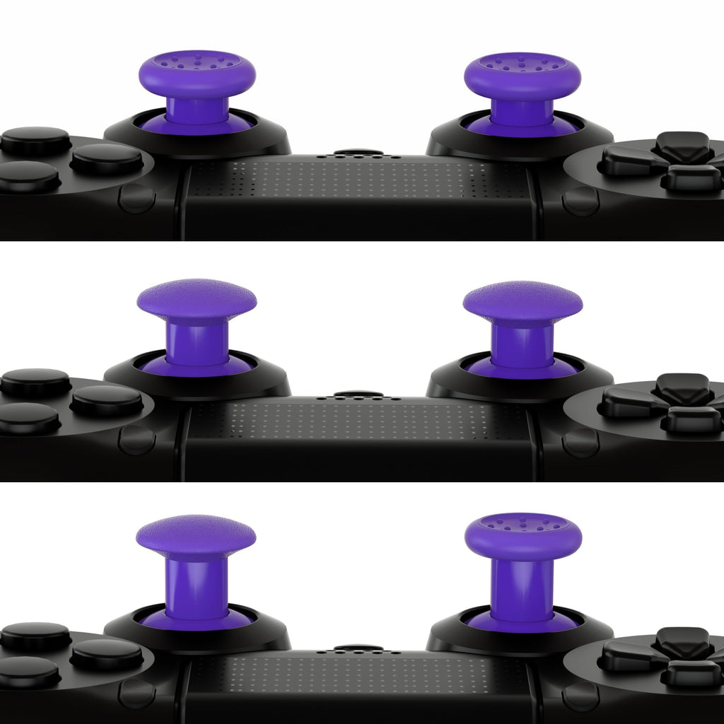 eXtremeRate ThumbsGear Interchangeable Ergonomic Thumbstick with 3 Height Domed and Concave Grips Adjustable Joystick for PS5 & PS4 Controller - Purple eXtremeRate