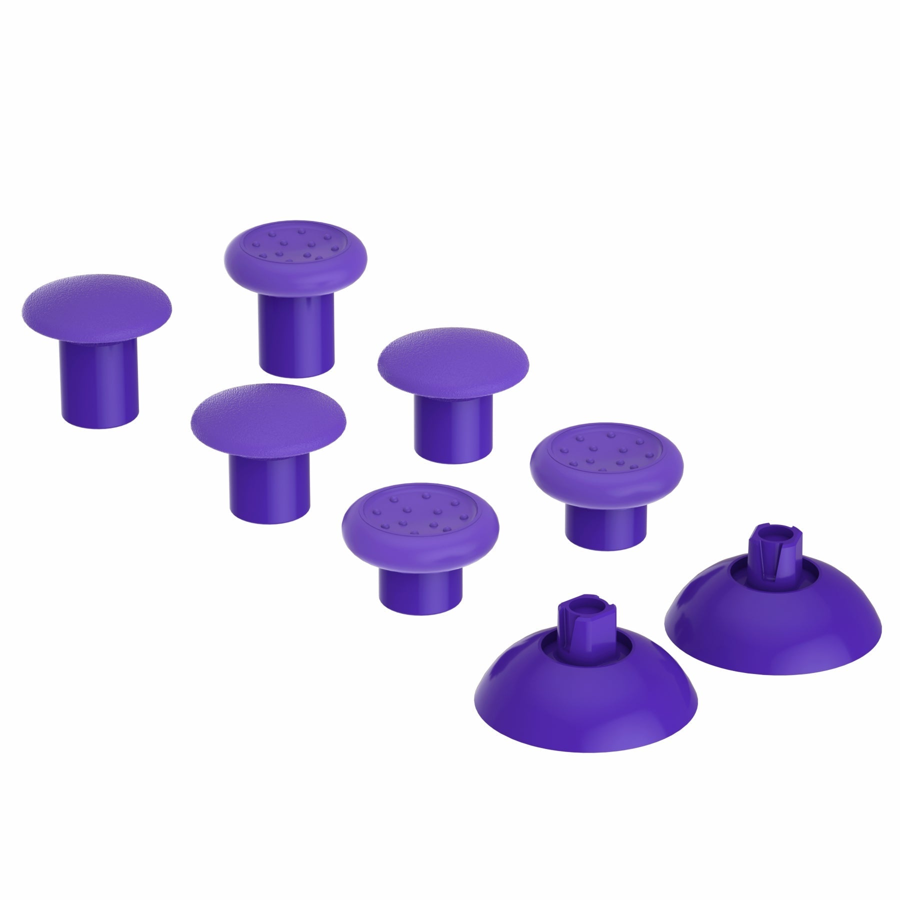 eXtremeRate ThumbsGear Interchangeable Ergonomic Thumbstick with 3 Height Domed and Concave Grips Adjustable Joystick for PS5 & PS4 Controller - Purple eXtremeRate