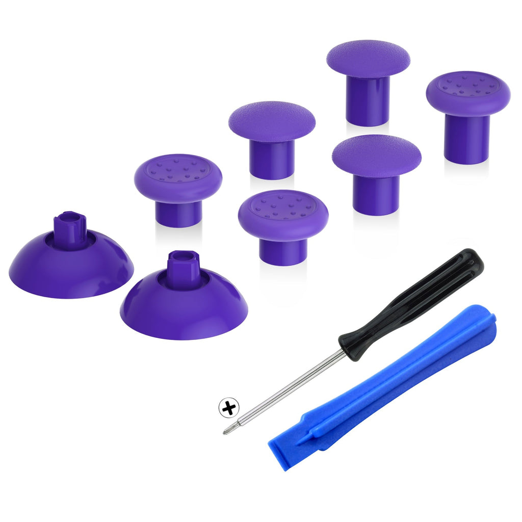 eXtremeRate ThumbsGear Interchangeable Ergonomic Thumbstick with 3 Height Domed and Concave Grips Adjustable Joystick for PS5 & PS4 Controller - Purple eXtremeRate