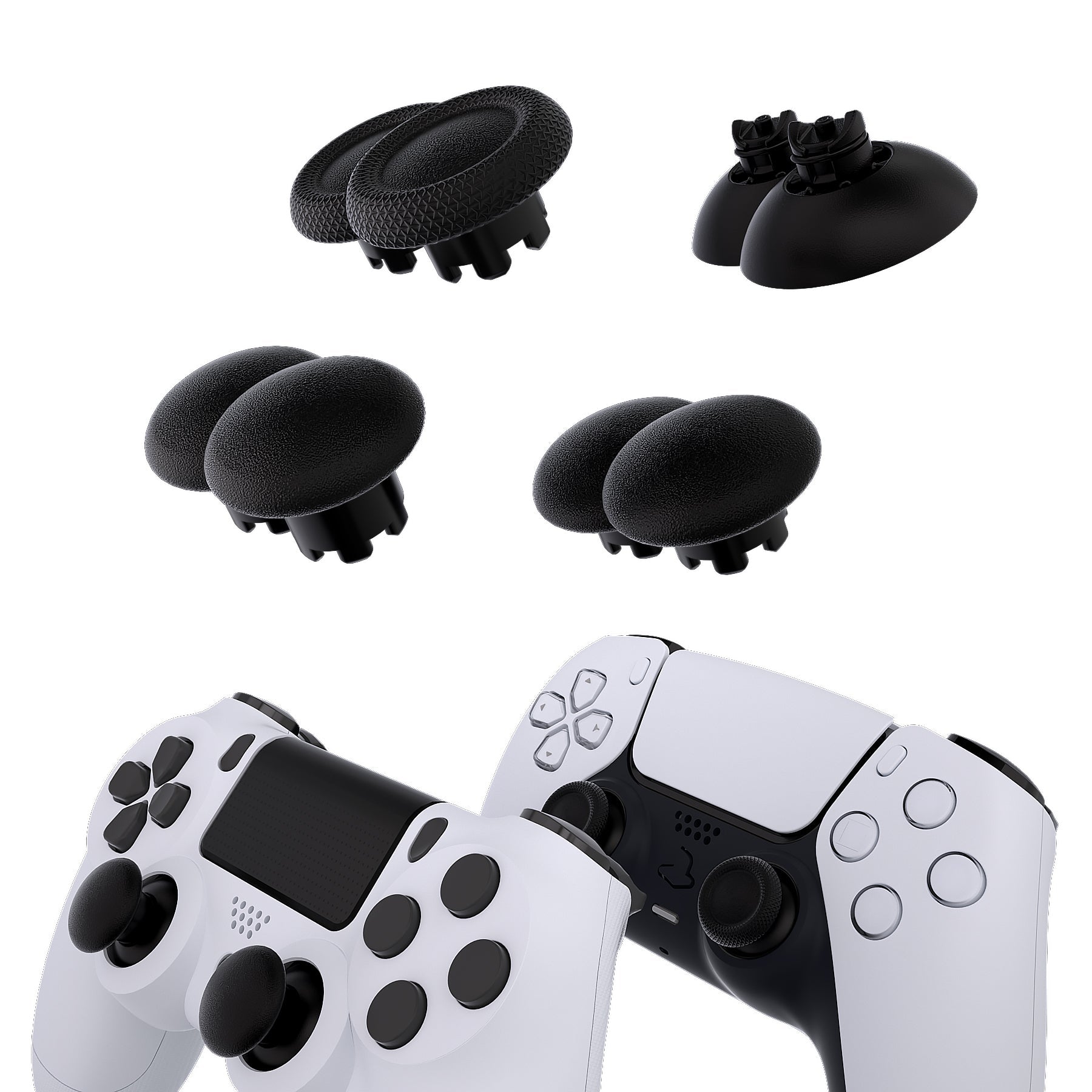 eXtremeRate EDGE Sticks Replacement Interchangeable Thumbsticks for PS5 & PS4 All Model Controllers - Black eXtremeRate