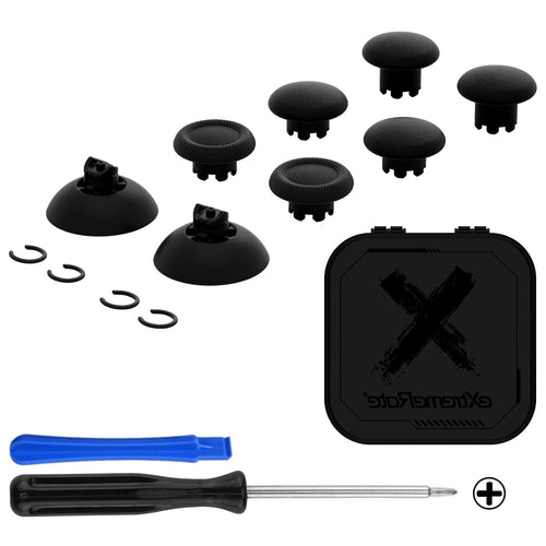 eXtremeRate EDGE Sticks Replacement Interchangeable Thumbsticks for PS5 & PS4 All Model Controllers - Black eXtremeRate