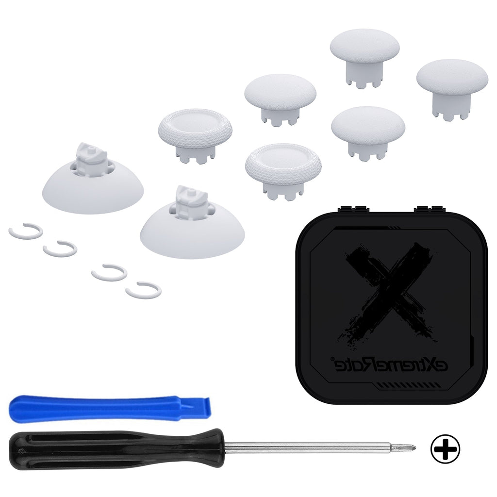 eXtremeRate EDGE Sticks Replacement Interchangeable Thumbsticks for PS5 & PS4 All Model Controllers - Robot White eXtremeRate