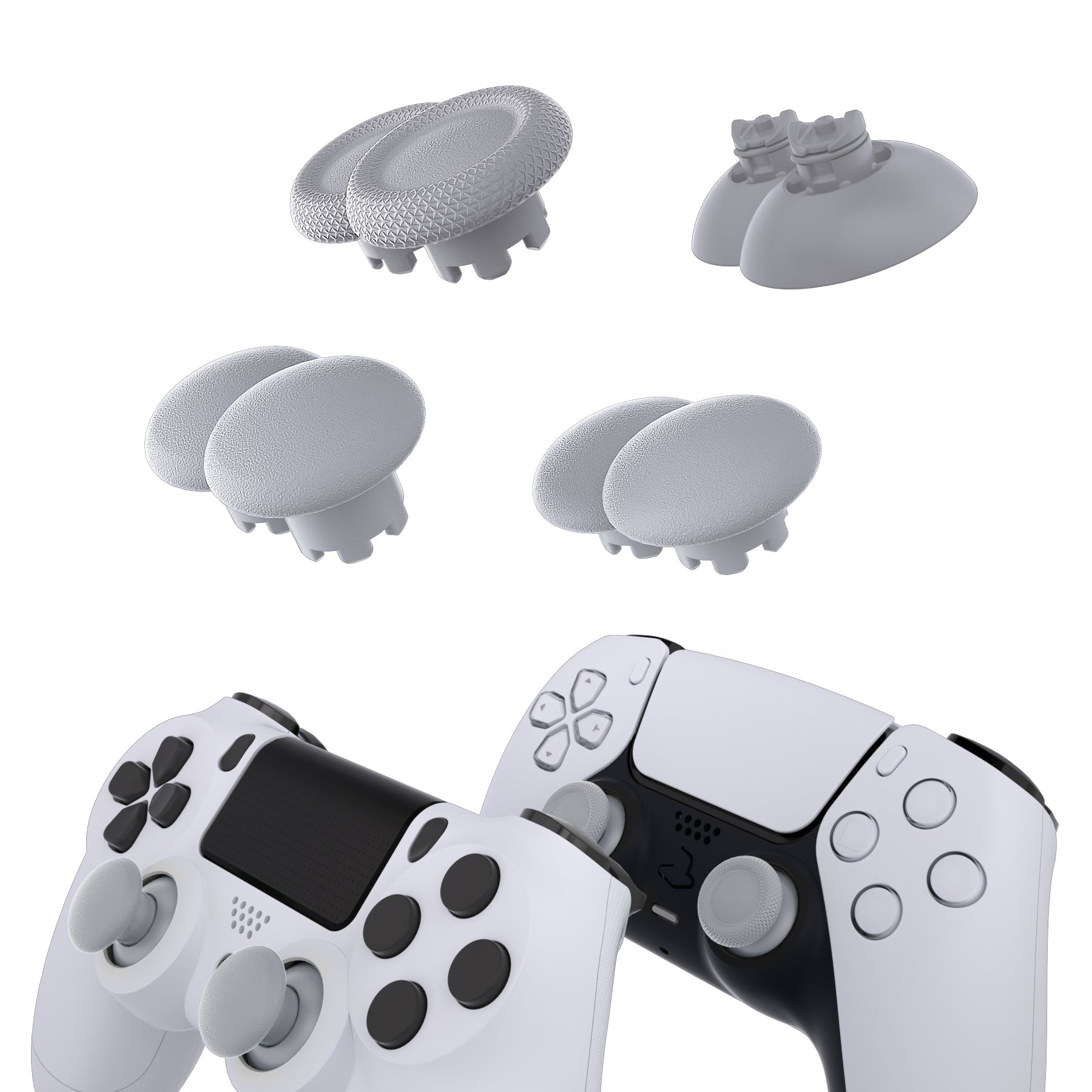 eXtremeRate EDGE Sticks Replacement Interchangeable Thumbsticks for PS5 & PS4 All Model Controllers - New Hope Gray eXtremeRate
