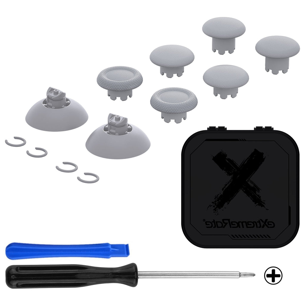 eXtremeRate EDGE Sticks Replacement Interchangeable Thumbsticks for PS5 & PS4 All Model Controllers - New Hope Gray eXtremeRate