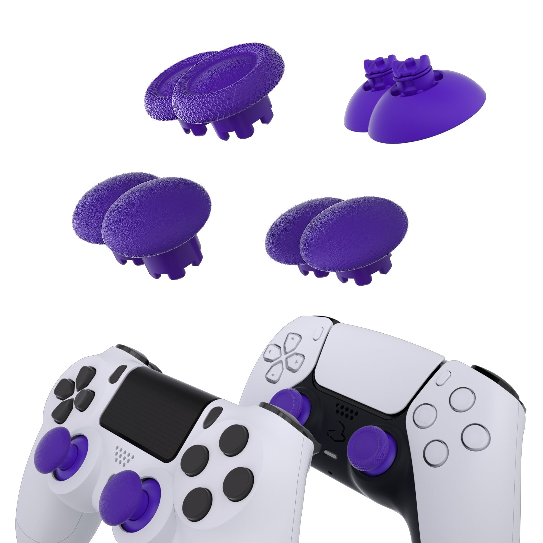 eXtremeRate EDGE Sticks Replacement Interchangeable Thumbsticks for PS5 & PS4 All Model Controllers - Purple eXtremeRate