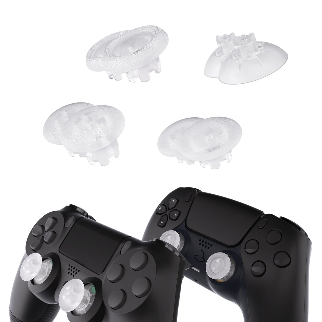 eXtremeRate EDGE Sticks Replacement Interchangeable Thumbsticks for PS5 & PS4 All Model Controllers - Clear eXtremeRate