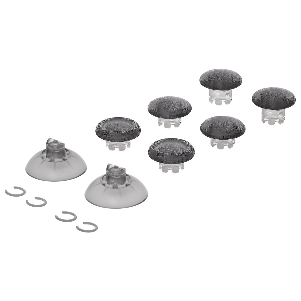 eXtremeRate EDGE Sticks Replacement Interchangeable Thumbsticks for PS5 & PS4 All Model Controllers - Clear Black eXtremeRate