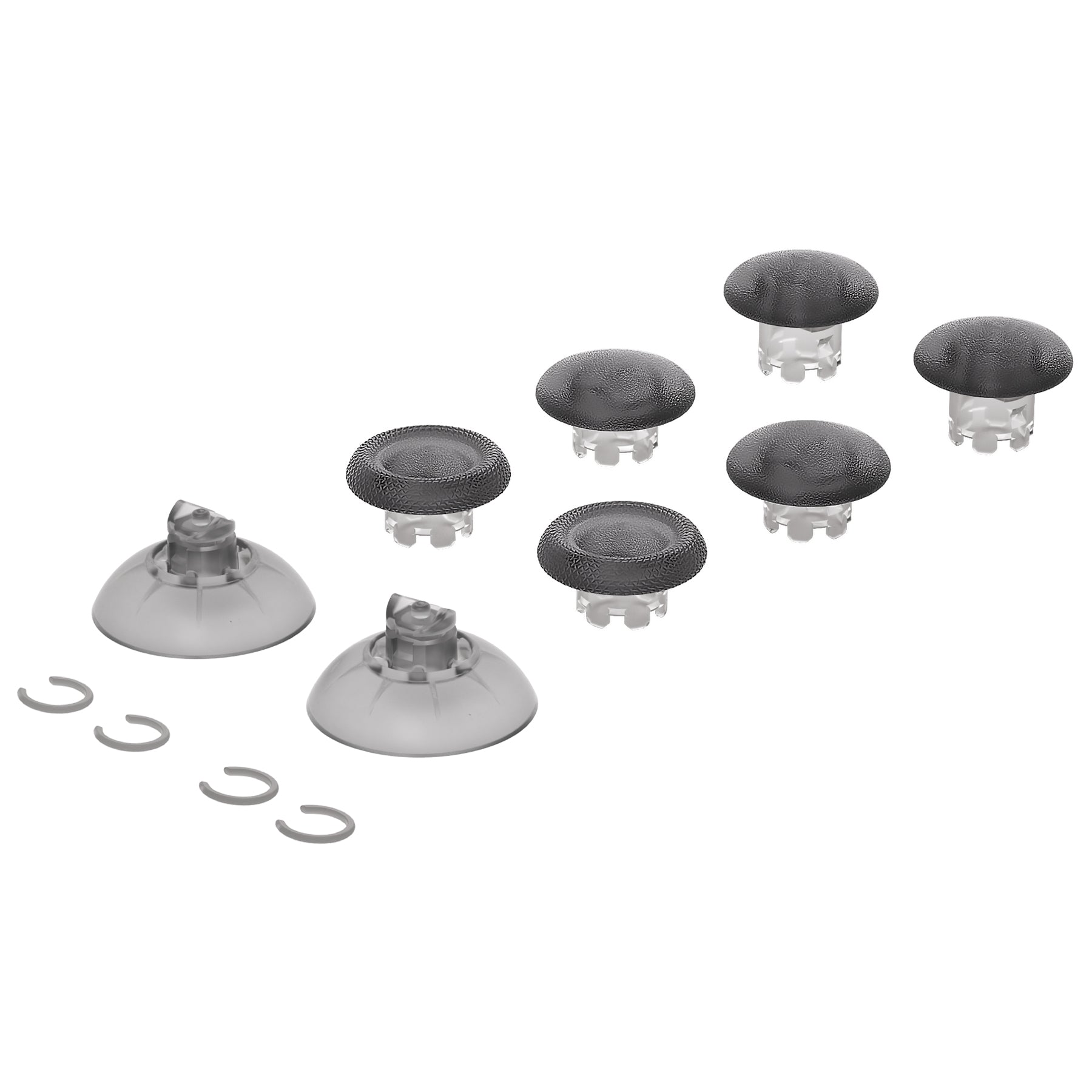 eXtremeRate EDGE Sticks Replacement Interchangeable Thumbsticks for PS5 & PS4 All Model Controllers - Clear Black eXtremeRate