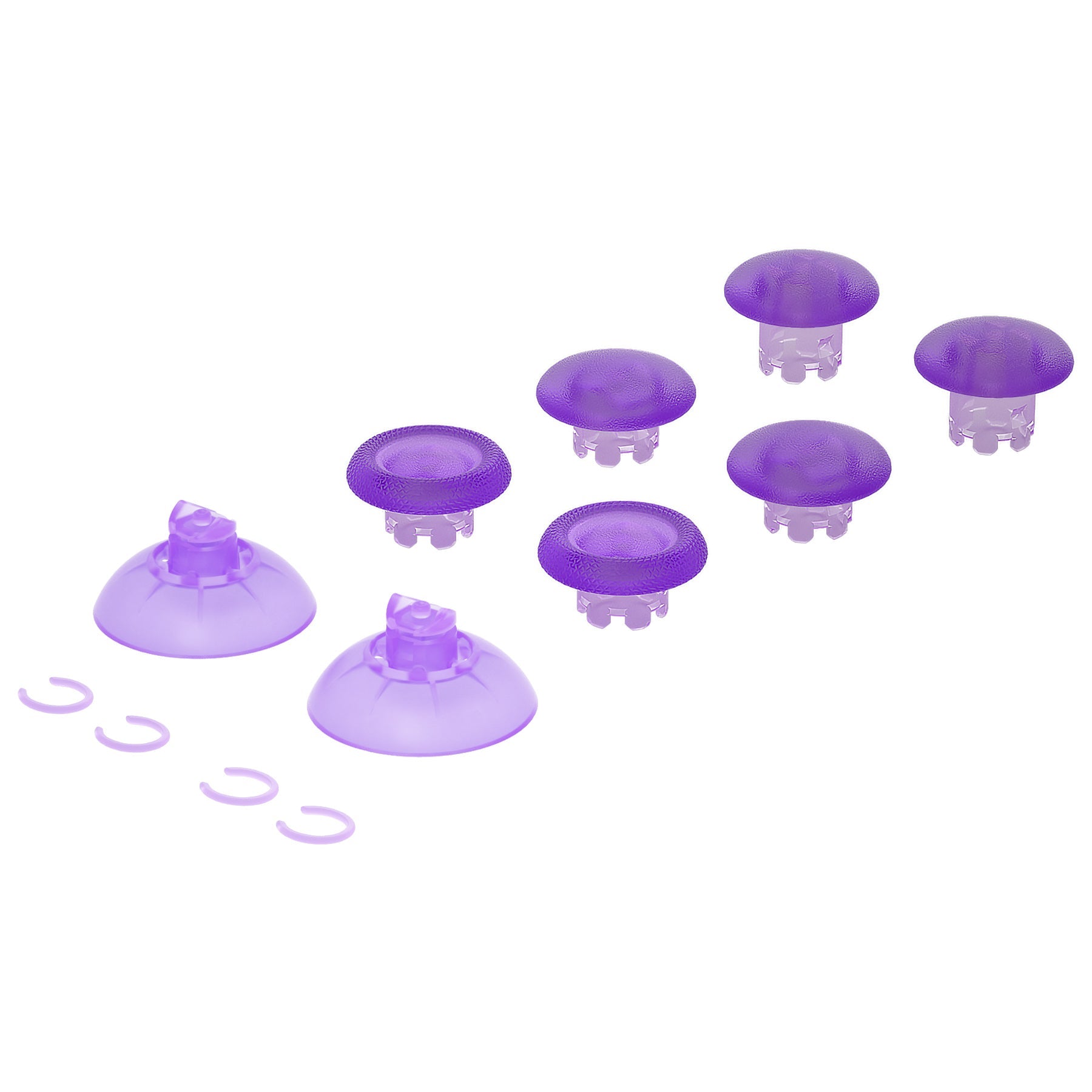 eXtremeRate EDGE Sticks Replacement Interchangeable Thumbsticks for PS5 & PS4 All Model Controllers - Clear Atomic Purple eXtremeRate