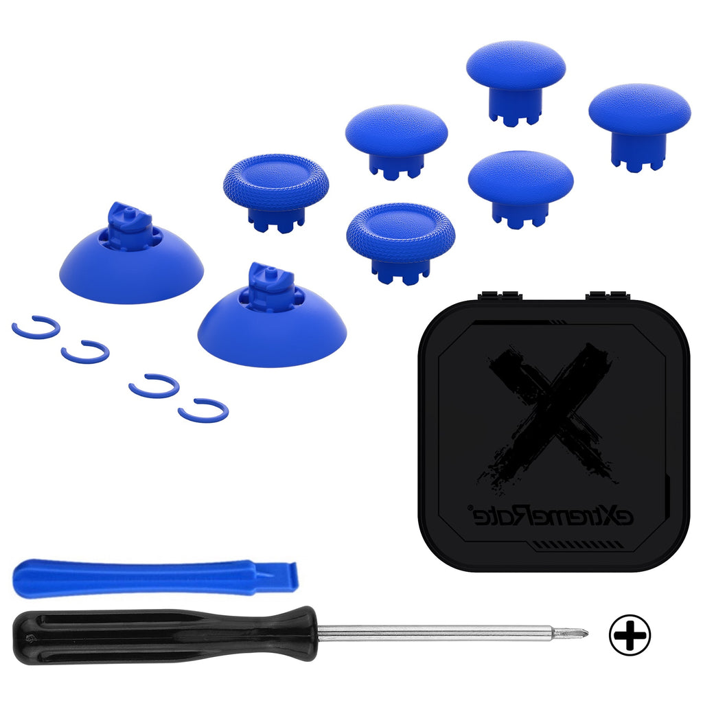 eXtremeRate EDGE Sticks Replacement Interchangeable Thumbsticks for PS5 & PS4 All Model Controllers - Blue eXtremeRate
