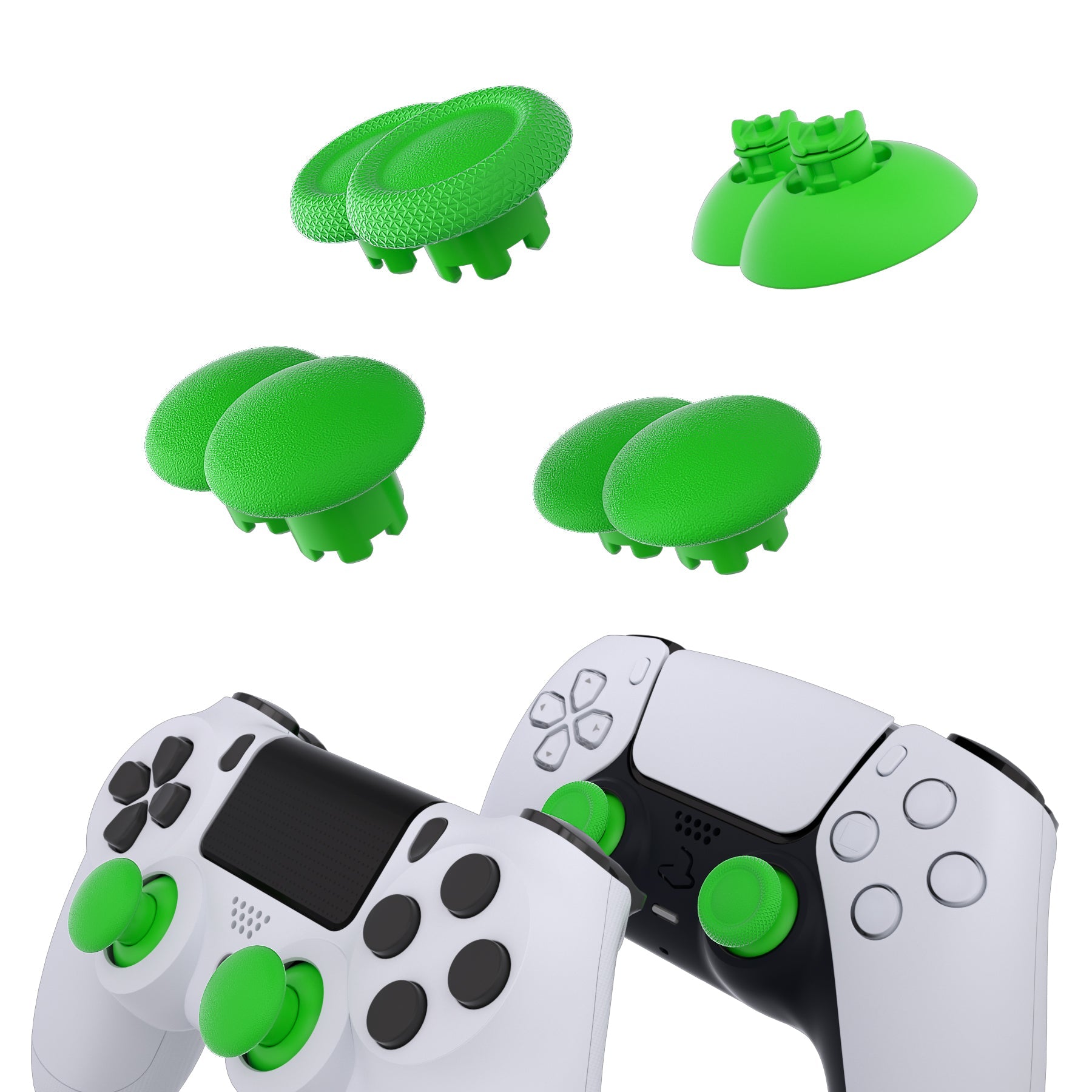 eXtremeRate EDGE Sticks Replacement Interchangeable Thumbsticks for PS5 & PS4 All Model Controllers - Green eXtremeRate