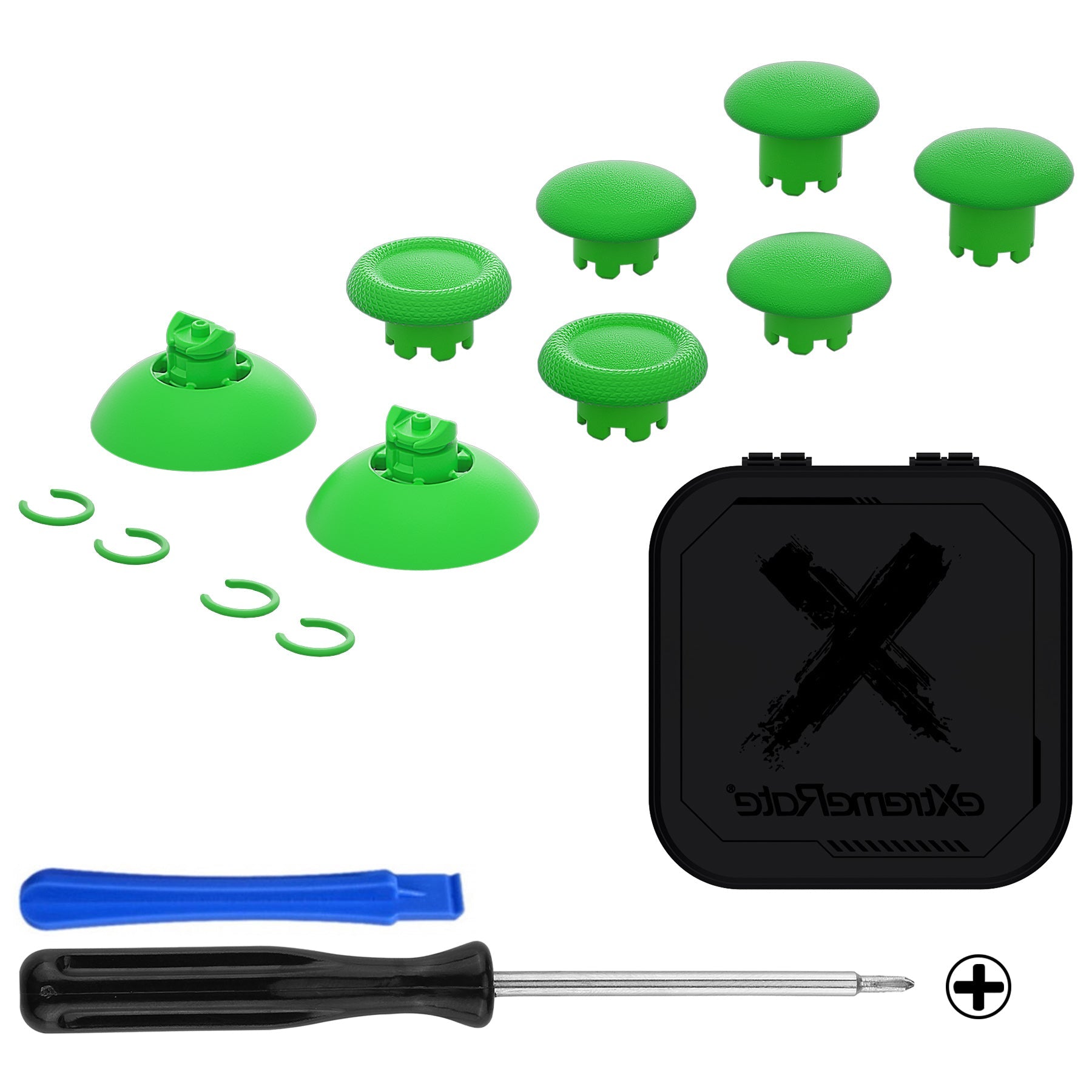eXtremeRate EDGE Sticks Replacement Interchangeable Thumbsticks for PS5 & PS4 All Model Controllers - Green eXtremeRate