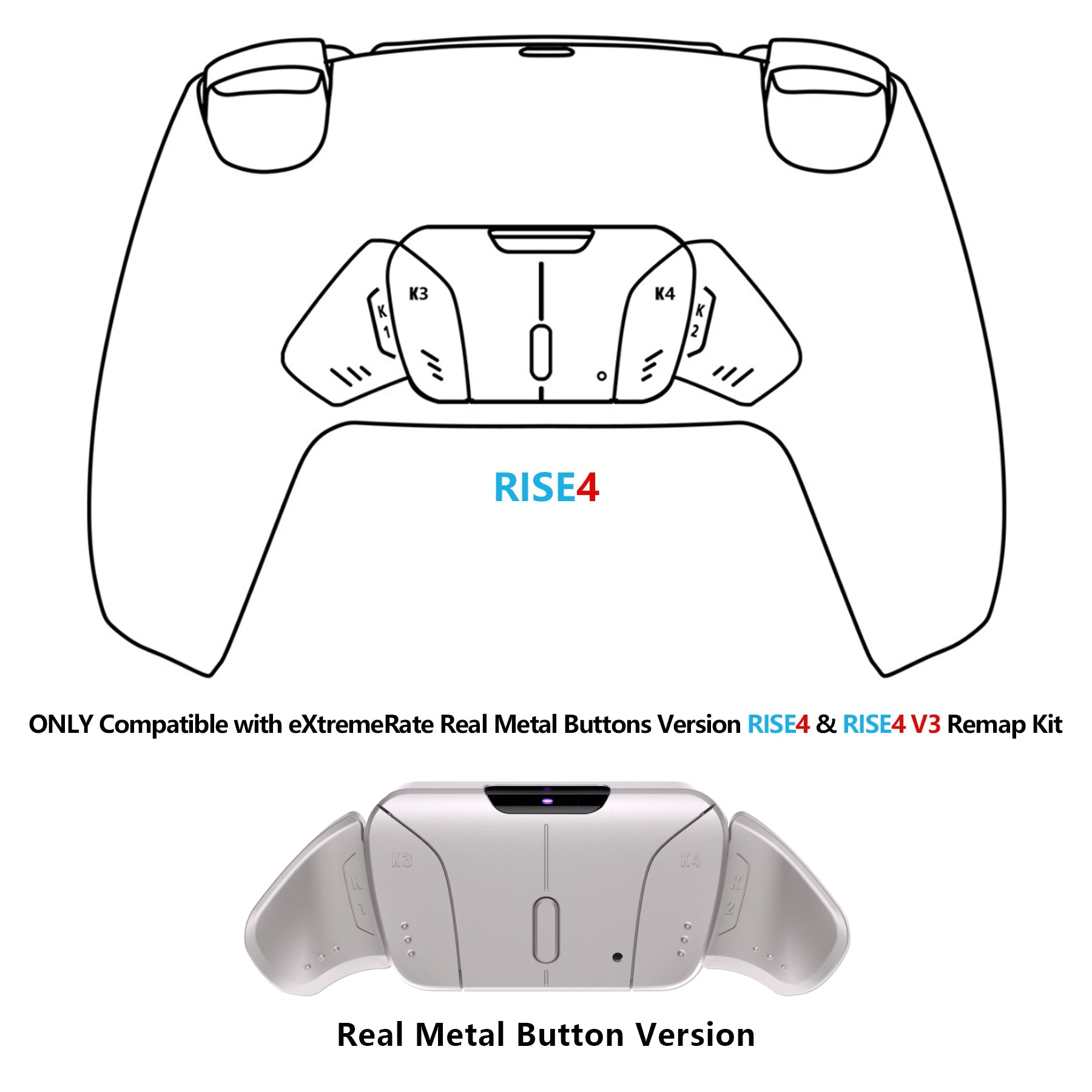 eXtremeRate Replacement Remap Board for PS5 Controller, Compatible with Real Metal Buttons (RMB) Version RISE4 Remap Kit (BDM-010/020) & Real Metal Buttons Versions RISE4 / RISE4 V3 Remap Kit (BDM-030/040/050) eXtremeRate